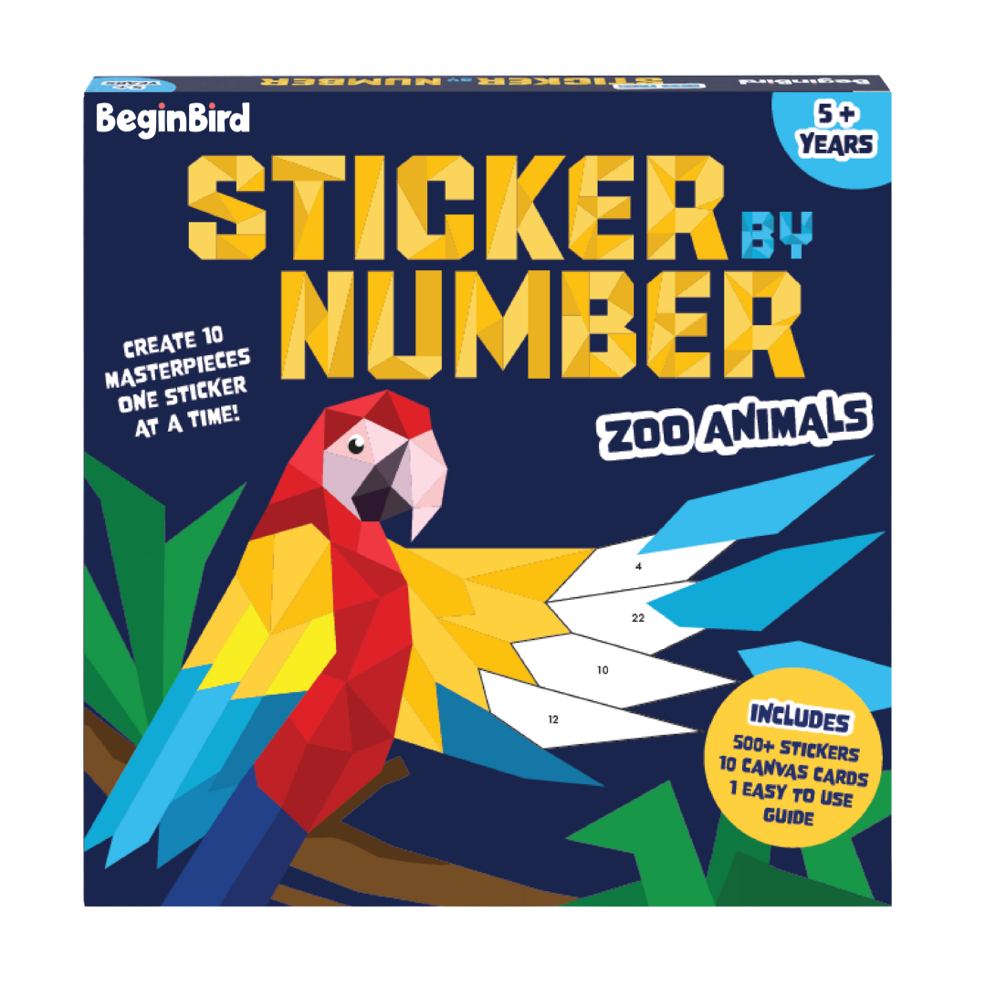 Sticker by Number: Zoo Animals