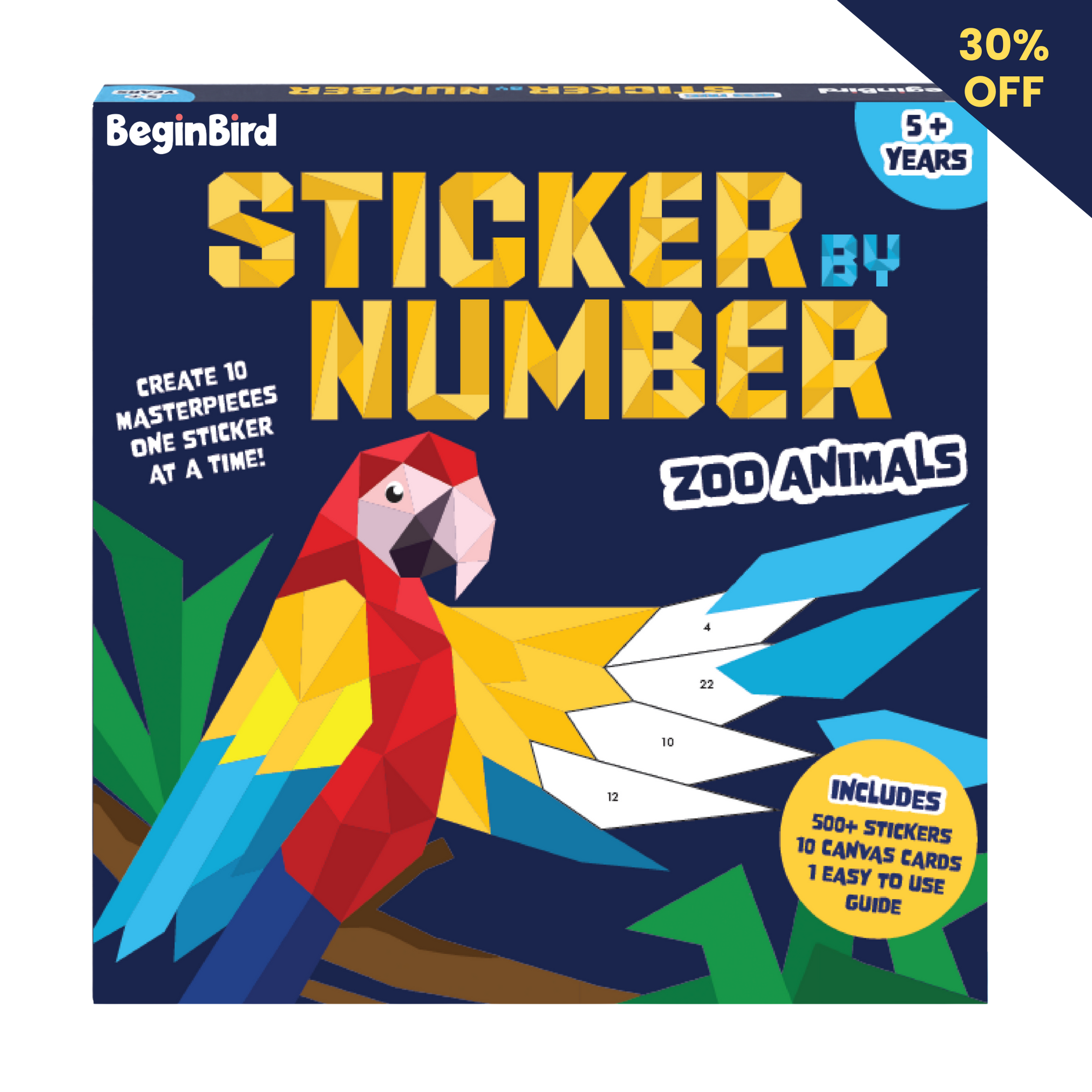 Sticker by Number: Zoo Animals