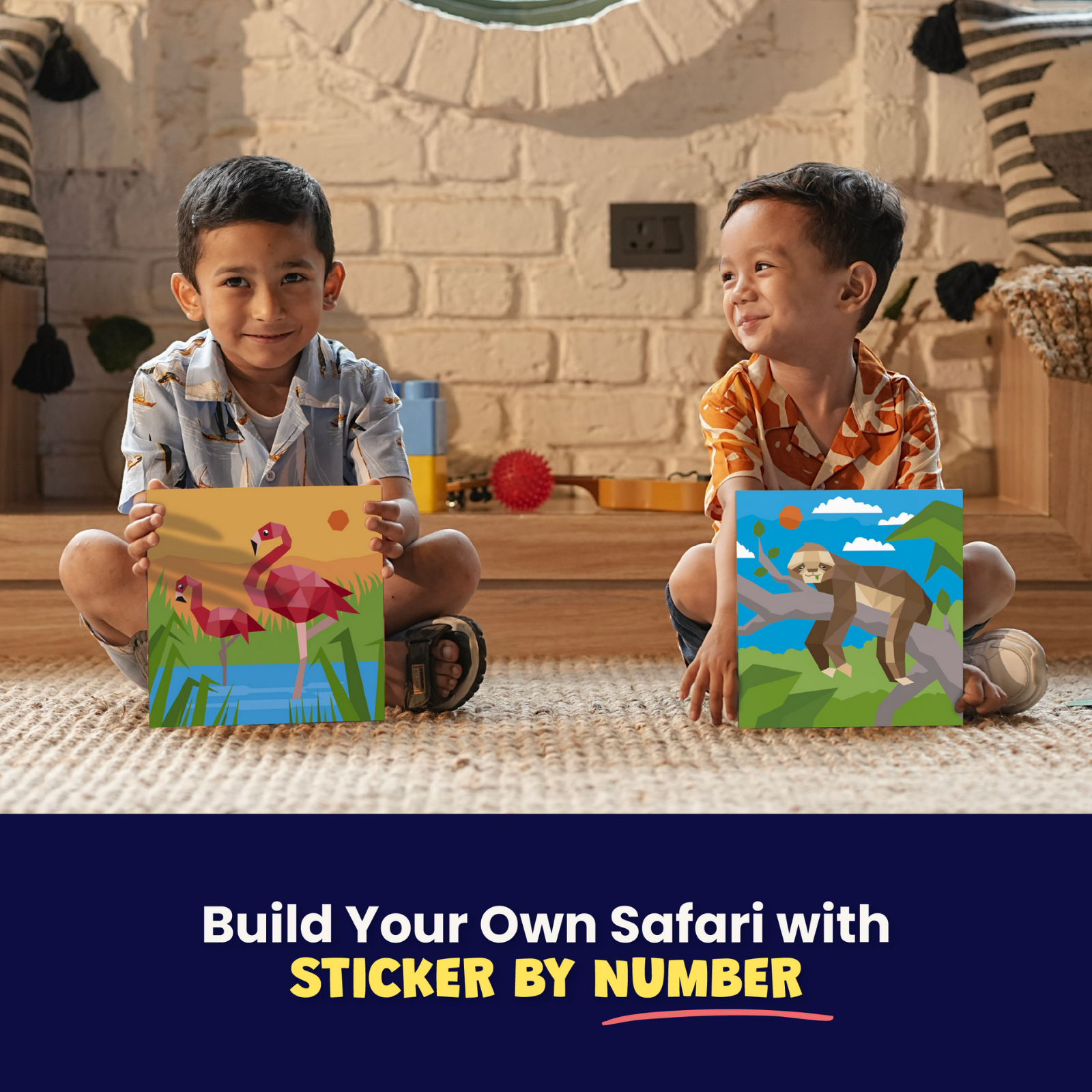 Sticker by Number: Zoo Animals