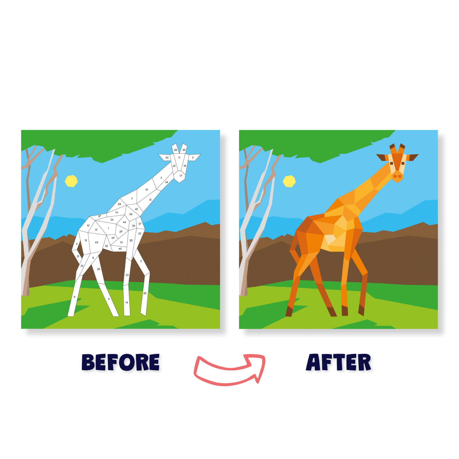 Sticker by Number: Zoo Animals