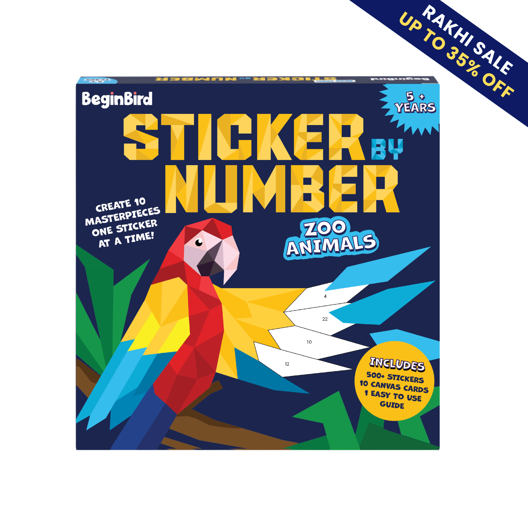 Sticker by Number: Zoo Animals