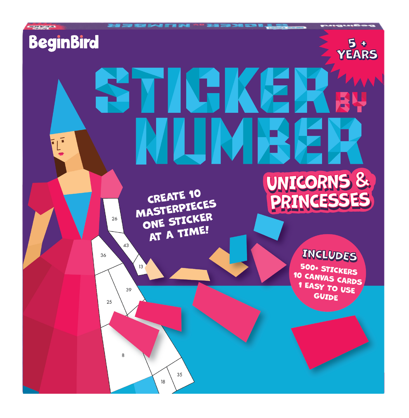Sticker by Number: Unicorns & Princesses