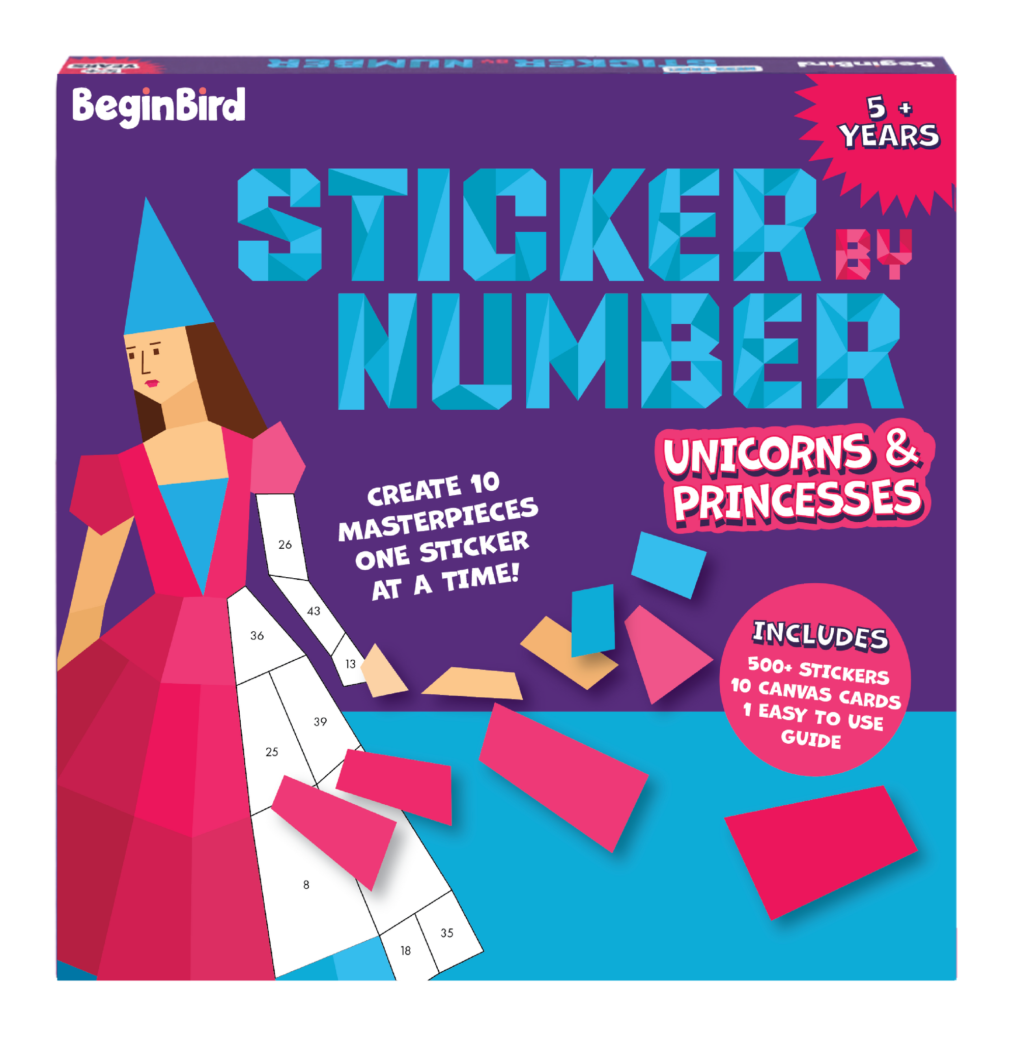 Sticker by Number: Unicorns & Princesses